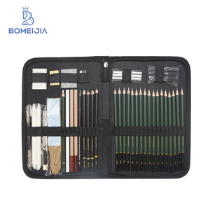 BOMEIJIA Bestseller 42-delige houtskoolpotlood- en liniaalset met schetsblok, canvas tas en tekenset voor tekenen en schilderen. - Product Image 3