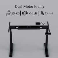 PRORIALS Cadre de bureau assis-debout motorisé en métal réglable en hauteur, tables électriques ergonomiques pour bureau et maison