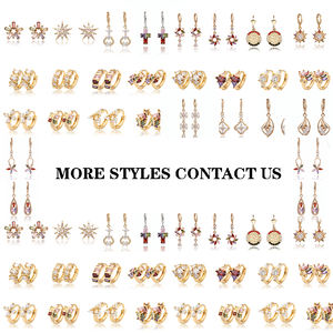 Aretes de Moda 2020 para Mujer y Niña, Chapados en Oro, con Circonitas Encapsuladas en Oro - Product Image 5