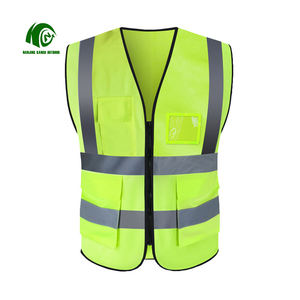 Harga pabrik rompi keselamatan reflektif visibilitas tinggi pakaian reflektif ritsleting Multi saku rompi reflektif - Product Image 5