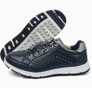 Chaussures de golf en cuir véritable pour hommes, baskets athlétiques, chaussures de sport pour terrain de golf, semelle extérieure en caoutchouc, grande taille - Product Image 4