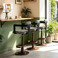 Moderne Luxus-Barhocker für Restaurants, Antike Metall-Drehstühle für Theken, Set für die Küche