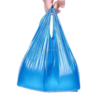 Sacs de transport en plastique bleu personnalisés, sacs de courses durables et étanches, emballage épais en HDPE pour les supermarchés et les plats à emporter