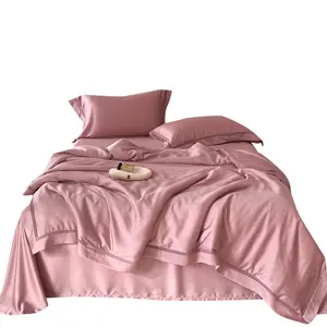 Лучшее Качество Чистый хлопок гостиничное постельное белье 300TC сатин розовое постельное белье производитель ткани