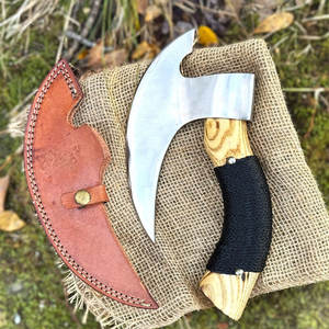 Cuchillo para Pizza de Acero de Damasco Hecho a Mano, Cuchillo de Cocina Personalizado para Exteriores y para Pizza en Venta - Product Image 4