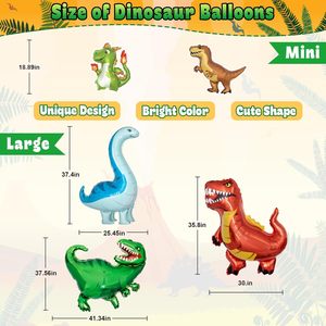Kit de Guirnalda de Globos de Dinosaurios con Pancarta de Feliz Cumpleaños, Globos de Papel Crepé y Globos de Aluminio de Dinosaurios para Fiesta de Selva o Safari - Product Image 3