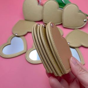 Sweet Heart Shaped Pu Leather Pocket <b>Mirror</b> Private Label Rotatable Makeup <b>Mirror</b> <b>Compact</b> <b>Mirror</b> With Cover - Product Image 3