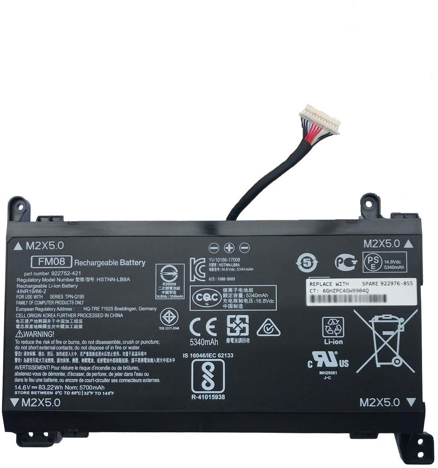 FM08 12 Pin Connector Laptop Battery Replacement for H-P