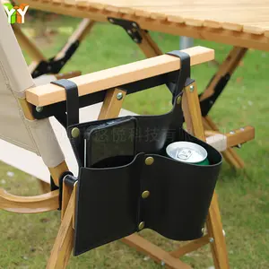 야외 캠핑 도구 가방 의자 측면 교수형 보관 가방 병 맥주 홀더 테이블 측면 교수형 포켓