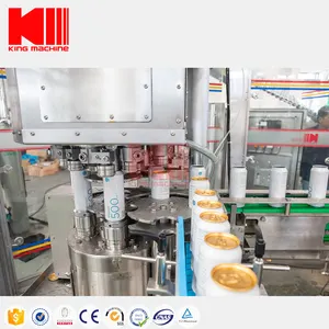 Nouvelle ligne d'équipement de mise en conserve compacte automatique de machine de remplissage de bière artisanale en aluminium 330ML 3000BPH