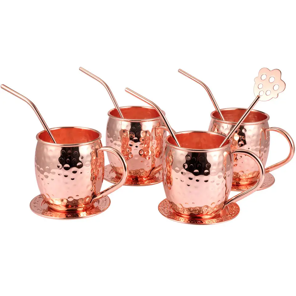 Best Selling Pure Wine Mug High Quality Copper Mug Hammed Moscow Mule Copper Beer Mug With Handle