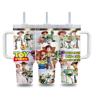 Bulk Wholesale Luxury Brand Cartoon Tumbler Vacuum <b>Flask</b> Straw Water Bottle 40OZ Toy Character Print Thermal Cup - Product Image 6
