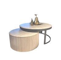 Vente en gros de tables basses nordiques rondes de luxe, ensemble de meubles modernes en métal, tables basses
