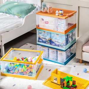 Contenedor de Almacenamiento Grande, Caja de Plástico Plegable para Ropa, Organizador con Ruedas - Product Image 1