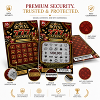 Cartes à gratter personnalisées avec logo, motifs, tailles, récompenses, numéros de série estampés à chaud, impression offset pour gagner des billets de loterie instantanée