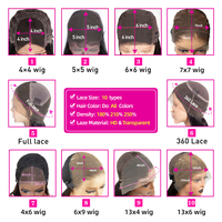 Perruque 360 Full Lace en Cheveux Humains, Perruques Brésiliennes en Cheveux Humains Vierges, Perruques Lace Front Pas Chères, Perruques Frontales HD Transparentes pour Femmes Noires