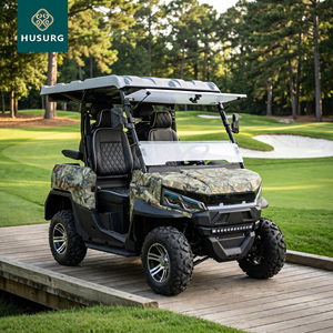 Voiturette de golf électrique 2 places avec caisses de rangement, 4 roues motrices 4x4 tout-terrain, châssis surélevé, haute garde au sol pour terrains accidentés - Product Image 1