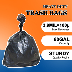 Nhà Máy Không Thấm Nước Tùy Chỉnh In Bán Buôn Mạnh Mẽ Dùng Một Lần Đen <span class=keywords><strong>PE</strong></span> Nhựa Thùng Rác Túi Rác - Product Image 2