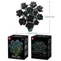 Bouquet de blocs de construction 11009, bouquet de roses noires, assemblage, enchantress bleue, fleur éternelle, jouet de construction unisexe, plastique