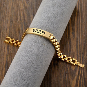 Nom personnalisé vélo chaîne en acier inoxydable <span class=keywords><strong>Bracelet</strong></span> bricolage personnalisé gravure mal oeil bleu nom noir hommes <span class=keywords><strong>Bracelet</strong></span> - Product Image 3