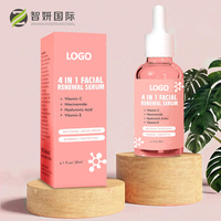 Marque privée Acide hyaluronique liquide original végétalien Nicotinamide Vitamine C Vitamine E 4 en 1 Sérum pour le visage