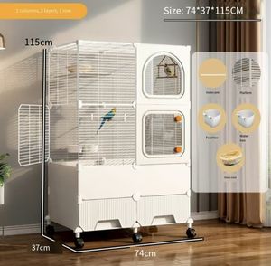 Gabbia Speciale Sky-high Mansion per Pappagalli Crassali, Vassoio di Alimentazione in Plastica Anti-Spruzzo, Pannello Rimovibile per Facile Pulizia, Pieghevole - Product Image 4