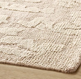 Tappeto in Lana Testurizzata Color Sabbia, Tinto in Filo con Variazioni Tonalità, Ispirato a Montagne e Fiumi, per Soggiorno - Product Image 3