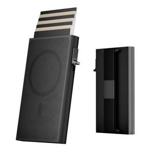Casekey Nuovo Design Portacarte in Pelle con Blocco RFID, Portafoglio Magnetico Sottile in Lega di Alluminio con <span class=keywords><strong>Porta</strong></span> <span class=keywords><strong>Carte</strong></span> Pop-up e Cinturino Elastico - Product Image 1