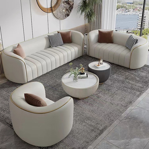 Canapé de mariage moderne rose et blanc incurvé, canapé <span class=keywords><strong>Chesterfield</strong></span> de luxe en acier inoxydable, ensemble de canapés sectionnels 3 places, meubles de salon - Product Image 3