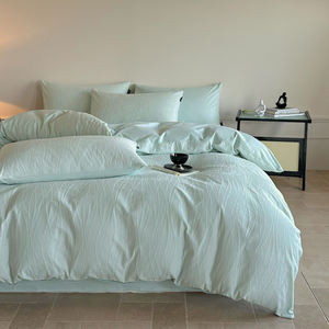 Spring and Summer Korean Version <strong>Small</strong> Floral <strong>Double</strong>-layer Lace <strong>Duvet</strong> <strong>Cover</strong> 4pcs Set Cotton Bedding Set Queen/King Bed Sheet - Product Image 2