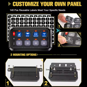 <span class=keywords><strong>8</strong></span> Gang Wireless RGB LED Control Switch Panel Power System 12V/24V DC - Product Image 4