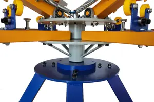 Máquina rotatória manual, 6 cores 6 estação impressora tela de seda máquina/flash secador conjunto completo para impressão de camiseta