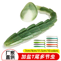 Leurre de pêche artificiel souple en acier inoxydable FUN Destroyer, type ver à queue en T, sans hameçons, pour achigan et brochet