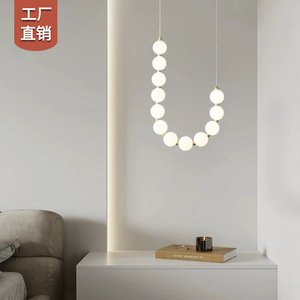 French Style Magic Bean Pearl Pendant <b>Light</b> Led Round Multi Head Chandelier For Living Room And <b>Dining</b> Room Home Lighting - Product Image 1