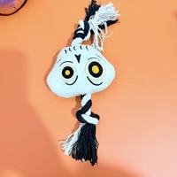 Jouet d'Halloween personnalisé OEM : citrouille, fantôme, chauve-souris, squelette, jouet en peluche sonore, jouet à mâcher pour chien avec corde, pour la vente en gros