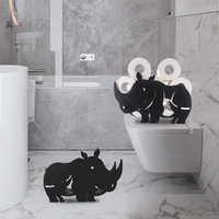 Porte-papier hygiénique rhinocéros debout créatif porte-serviettes en papier de salle de bain Animal de vache drôle de salle de bain porte-serviettes en papier personnalisé