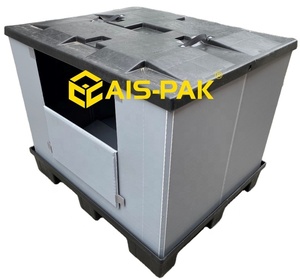 HDPE Plastic die casting pallet and lid for collapsible pallet bulk container, pallet sleeve box