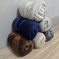 Fil à tricoter géant en velours torsadé super doux de 1000 g, fil tubulaire de 3 cm, fil à tricoter au bras facile et rapide, fil à tisser au doigt