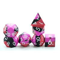 Ensemble de dés transparents de différentes tailles et couleurs, dés noirs et roses, dés en silicone D6, logo personnalisé, jeu de rôle, dés à bords tranchants