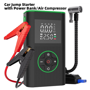 8000mAh 12V 便携式汽车电池应急启动器，带空气压缩机泵、移动电源和数字汽车轮胎充气机 - Product Image 1