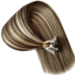 Jasminebeauty 100g Genius Weft Hair Blonde Highlights Double Drawn Hand Tied Genius Weft Human Hair Extensions Europe hair - Product Image 4