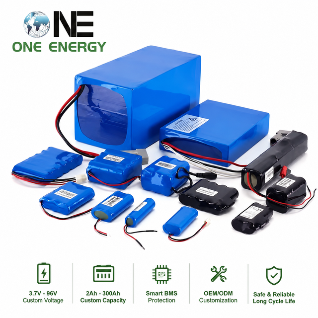 Custom Lithium Ion Battery Pack 3.7V-96V 18650/21700 Rechargeable Battery with BMS OEM ODM 2Ah-300Ah