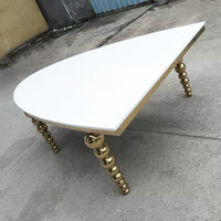 Grande table de mariage ovale de salle à manger énorme d'acier inoxydable pour le luxe d'or de banquet d'événements