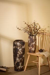 Vaso per Fiori in Ceramica Fatto a Mano, Stile Rustico Moderno Wabi-sabi, Decorazione per la Casa, Vaso da Terra in Porcellana e Terracotta per Coltivazione Idroponica - Product Image 3
