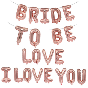 Palloncini di lamina ad anello di diamanti appena sposati e striscioni con stampa di elio palloncini in lattice Confetti per decorazioni per feste nuziali - Product Image 4