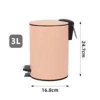 Poubelle à pédale nordique rose au design personnalisé Poubelle à pédale 3L 5L pour l'intérieur