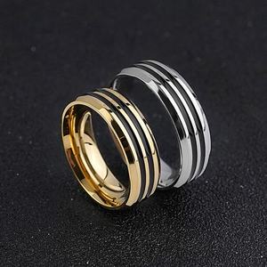 แหวนแฟชั่นราคาส่ง สแตนเลสเรียบง่าย แหวนทองแบบไม่มีเพชร - Product Image 2