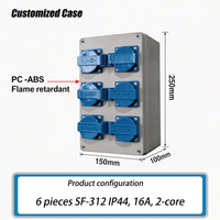 Boîte de distribution électrique portable multifonction universelle SFE IP65 personnalisable, résistante aux intempéries, avec multiprise et rallonge
