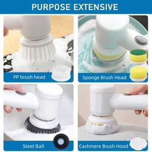 Brosse Électrique Portable USB 5-en-1 pour Nettoyage de Salle de Bain et Cuisine – Vente en Gros Personnalisée - Product Image 4
