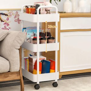 Multi-layer Household Storage <b>Rack</b> Wheeled Trolley Bathroom Storage <b>Rack</b> Living Room Floor Rolling Snack Storage <b>Rack</b> - Product Image 4